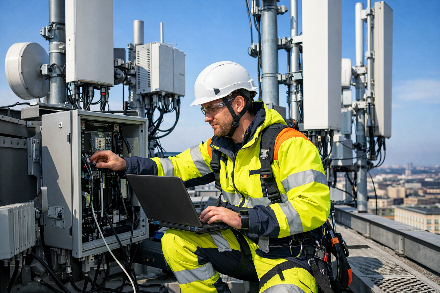 Engineers working on industrial infrastructure